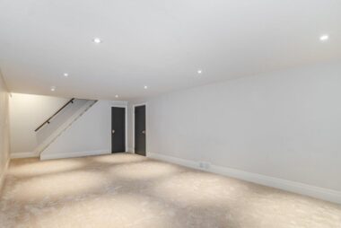 Dreamweaver Cameo carpet installed in a basement by El Nino Carpet and Flooring professionals