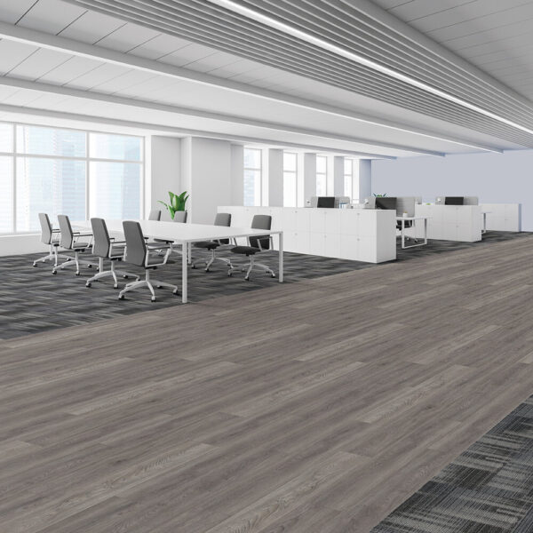 Next Floor Level Best collection 433-096 Nothing Flat With Eclipse vinyl flooring installed in a company office